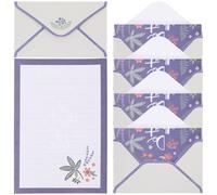 BETOOKY 5 Sets Stationery Envelope Paper Letter Kit 8.3x5.8 Inch Vintage Retro Style Smooth Surface Comfortable Touch Elegant Design for Engagement and Holiday