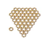 BETOOKY 50 Pcs Zinc Alloy Fine Tooth Thin Nut Replacement for Guitar Bass Socket Jack M8 8mm Inner Diameter Golden Colour Suitable for Electric Guitar and Bass Instruments