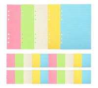 BETOOKY 50 Sheets Refill Paper Binder with Six Holes for Loose Leaf Notebook Inserts, Smooth Surface Paper Suitable for Writing, Assorted Colour Notepad Replacement Refills for Students