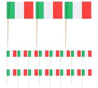 BETOOKY 500pcs Mini Italian Flag Toothpicks for Appetizers and Cakes with Stable Wooden Construction and Festive Paper Design, for Italian Theme Parties and Celebrations