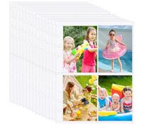 BETOOKY 50pcs Album Pages Card Sleeves Binder Sheets A5 Size Highly Protective Covers Four Pockets Per Sheet Punched Design Wide Application for Collectors of Celebrity and Baseball Cards