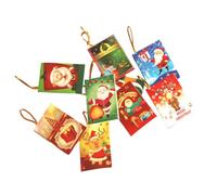 BETOOKY 50pcs Creative Hanging Cards Mini Cards Flat Paper Greeting with Workmanship and Shiny Surface for Christmas Tree Decoration Suitable for Kinds of People Random Style