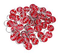 BETOOKY 50pcs Metal Number Tags with Number Visibility and Ergonomic Shape, Aluminium Alloy Round Numbered Tags for Coat Room Hanger and Key Use in Banks and Public Spaces