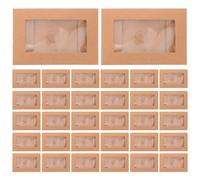 BETOOKY 50pcs Mini Blank Card Envelopes with Unique Window Design and Heart Shaped Clasp, Khaki Paper Rectangular Envelopes for Wedding Invitations and Party Cards