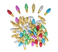 BETOOKY 50pcs Mini Christmas Light Beads Plastic DIY Holiday Craft Accessories for Christmas Tree Hanging Ornament Charms Suitable for Mantels and Holiday Wreath Craft Random Color