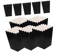 BETOOKY 50pcs Popcorn Box Snack Bag Popcorn Boxes for Party 4.21x2.95x2.16in Black Paper Holding Candy for Parties Giving
