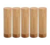 BETOOKY 5pcs Bamboo Lip Balm Tubes 5g Refillable Empty Lipstick Containers with Outstanding Wear Resistance and Unique Country Style, for Vanity and Makeup Use