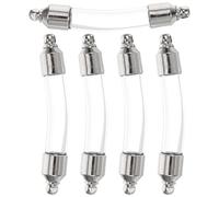 BETOOKY 5pcs Small Decorative Glass Vials with Screw Lids, Tiny Bottles for Diy, Wedding Favors, and Holding Soil, Silver Metal Caps, for Crafts and Charms