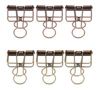 BETOOKY 6 Pcs Retro Metal Paper Holders Iron Small Clips for Study File Folder Bill Collection Folder Assorted Color Organizing Files Binding Loose Paper for Office and School Random Color