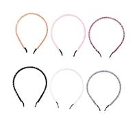 BETOOKY 6pcs Assorted Colour Crystal Beaded Hair Hoops with Delicate Handmade Workmanship for Keep Hair in Place and Hold Securely for Everyday Wear and Occasions Assorted style