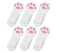 BETOOKY 6pcs Cat Paw Toilet Seat Handle Lift Lifter with Adhesive Pp Material, Quick Installation and Safe Reliable Design, Bathroom Toilet Cover Lifter for Hygienic Touch-Free Use