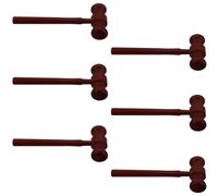 BETOOKY 6pcs Mini Wooden Judge Gavel Props Handcrafted Decorative Table Pieces with Vintage Style for Lawyer Cosplay and Auctions