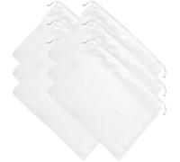 BETOOKY 6pcs White Silk Satin Drawstring Bags with Comfortable Touch Feeling, Multifunctional Dustproof Storage Pouches for Nursery School and The Gym, Small Chic Wrapping Bags