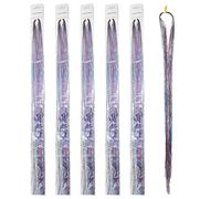 BETOOKY 750pcs 5 Packs Sparkle Hair Extensions Sparkling Hair Tinsel Pet Filament Easy to Take for People Night Club Daily Use