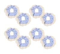 BETOOKY 8pcs Blue Lace Fabric Hair Scrunchies Ballet Ribbon Bow Oversized Elastic Ponytail Holders Decorative Boho Hair Ties for Women