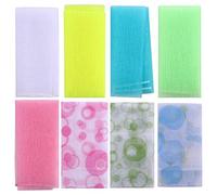 BETOOKY 8pcs Exfoliating Shower Tool Loofah Bubble Bath Towel Made of Nylon with Moisture-Absorbing Feature for Clean Pores, for Daily Bathing and Skin Care Random Color