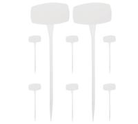 BETOOKY 8pcs Plastic Garden Plant Markers with Pointed Shape for Easy to Carry and Save Effort, White Plant Tags Suitable for Gardens and Supermarkets