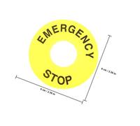 BETOOKY 8pcs Yellow Emergency Stop Button Warning Circle Pvc Signs for Push Button Switch Replacement with Easy Installation, Versatile Industrial Control System Safety Labels