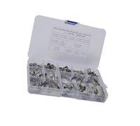 BETOOKY 90pcs Stainless Steel Hose Clamp Set with 12 Types Single Ear Adjustable Clamps for Automotive and Electronic Applications, Sturdy 304 Material to Prevent Hose Damage