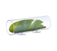 BETOOKY Acrylic Betta Fish Tunnel Tube with Hollow Design and Realistic Leaf Pad, Betta Sleeping Tube for Relaxation and Enrichment in Fish Tank or Aquarium with Suction Cup