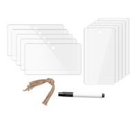 BETOOKY Acrylic Blanks Storage Bin Labels with Rope, Easy to Write and Wipe, Sturdy for Organizing Your Items or Celebrating the Holiday Season