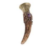 BETOOKY Antler Shaped Gemstone Bell for Meditation and Altar Use, Crystal and Metal Handbell Measuring 9.00x4.00x2.50cm, Features Mindfulness Sound Anchor and Minimizes Anxiety,