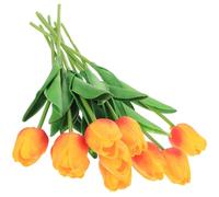 BETOOKY Artificial Tulip Flowers Orange 10pcs Real Touch Pu Bouquet