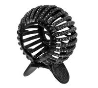 BETOOKY Black Elegant Ponytail Jaw Clips with Shiny Decor Plastic Hair Grip Claw Clip for Women and Female Friends, Creative Stylish Design, Sturdy and Secure Hair Accessory for Bun