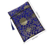 BETOOKY Blue Floral Zipper Bible Carrying Bag 24X34Cm, Large Pencil and Notebook Storage Pouch for Students, Multipurpose Book and Stationery Organizer