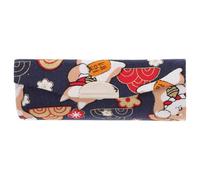 BETOOKY Blue Portable Lipstick Case Small Lipstick Holder Box with Mirror Japanese Style Simple Elegant Cloth Material Convenient for Daily Carry Parties Camping