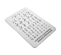 BETOOKY Braille Alphabet Board with Raised Dots for Numbers and Punctuation Stainless Steel Braille Learning Tool for Visually Impaired Beginners Montessori Educational Tactile Game for