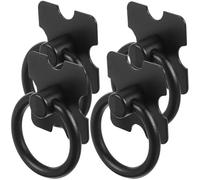 BETOOKY Cabinet Pull Ring Handles for Bookcases and Cabinets, Sturdy and Anti-Rusting 4pcs Vintage Black Zinc Alloy Drawer Pulls with Elegant Classical Design