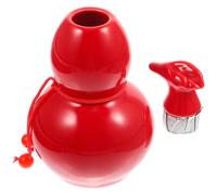 BETOOKY Ceramic Gourd Storage Jar with Lid for Jewelry and Beans, Red Mini Sealed Container, Easy to Clean Storage Helper for Home and Travel Use