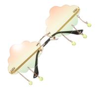 BETOOKY Cloud Shaped Rimless Sunglasses Guard Eyes from Sunlight for Women and Teens PC Material Stylish Chic Design for Halloween Party and Cosplay Events