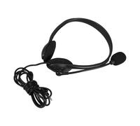 BETOOKY Corded over Ear Headset with Microphone and Volume Control, Adjustable Comfortable Wear Wired Headphones for Laptops and Computers, Portable Black Plastic Headphones for Conference