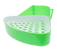 BETOOKY Corner Bunny Litter Box for Small Animals with Rounded Mesh Edges and Anti-leak Design, Large Green Abs Rabbit Litter Box Suitable for Chinchilla and Guinea Pig Use in Kitchen Or