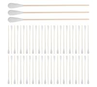 BETOOKY Cotton Swabs with Extra Large Cotton Tips Wooden Wooden 50pcs for Precise Cleaning Individually Wrapped and Facial Or Wound Care Suitable for Dental and Pet Care