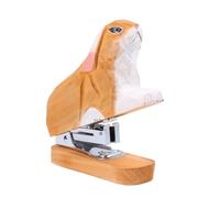BETOOKY Creative Wooden Rabbit Shape Portable Stapler Manual Stapling Machine Mini Size for Office and Home Use Student Stationery Essential