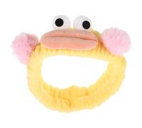 BETOOKY Cute Plush Big-eyed Spa Headband for Women, Soft and Comfortable Yellow Hair Accessory with Sausage Mouth Design, for Face Washing and Beauty Routine