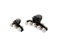 BETOOKY Decorative Hair Claw Accessories Black Abs Material, Easy to Use 2pcs Hair Clips Pearls and Rhinestones Women and Wedding and Daily Wear for Wedding Daily Wear
