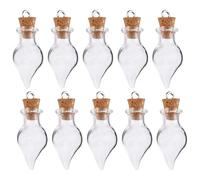 BETOOKY DIY Wishing Bottles Perfume Bottle 30pcs Water-drop Shaped Glass with Cork Stoppers or Decorative Accessories for Multiple Purposes, Photo Prop