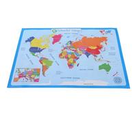 BETOOKY Educational World Map Poster for 1 Sheet Blue Synthetic Paper Sturdy Reference for Geography and Social Studies Nursery Home and Kindergarten Learning Decor