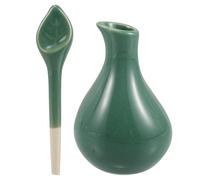 BETOOKY Elegant Ceramic Massage Oil Dispenser with Aromatherapy Blending and Fragrance Retention, Green Ceramic Essential Oil Bottle for Beauty Salons and Massage Parlors