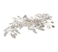 BETOOKY Elegant Crystal Brooch Leaf Shaped Zinc Alloy Brooch Pin for Women with Silver Finish Convenient to Apply for Fixing Scarves or Coat Decoration
