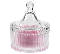 BETOOKY Extra Large Pink Fluffy Powder Puff with Ribbon, Soft Washable round Loose Powder Applicator for Face and Body, Reusable Beauty Makeup Puff with Glass Container, 90x30mm