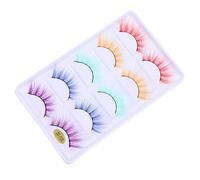 BETOOKY False Eyelashes 3d Dramatic Stage Makeup Lashes 5 Pairs Colorful Fiber Lightweight Fiber Material for Halloween Parties for Costume Parties and Special Occasions