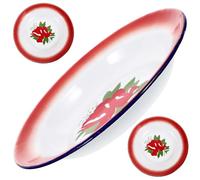BETOOKY Floral Pattern Retro Enamel Plates 3Pcs Round Non-Breakable Vintage Style Serving Dishes for Thanksgiving and Camping 20Cm