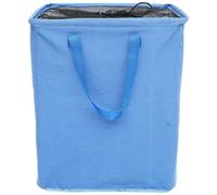 BETOOKY Folding Laundry Basket in Cotton Linen with Handle for Dirty Clothes and Storage Large Collapsible Laundry Hamper Blue