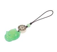 BETOOKY Fox-shaped Chalcedony Phone Lanyard Lightweight Smartphone Chain with Green Pendant, Creative and Sweet Design for Bag Ornaments or Birthday, Prevent Equipment Loss or Damage