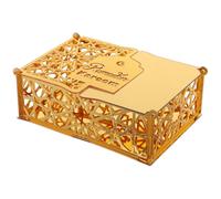 BETOOKY Golden Acrylic Ramadan Treat Box with View and Sturdy Design, Elegant Eid Mubarak Holiday Party Favor for Festive Atmosphere and Muslim Celebration Decoration